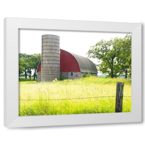 Red Silo  White Modern Wood Framed Art Print by Wilson, Gerry