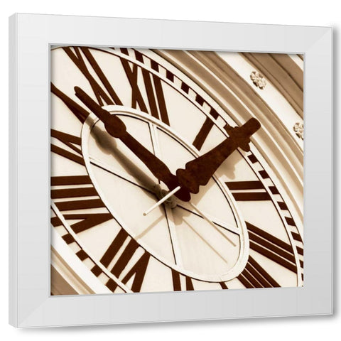 Clock I White Modern Wood Framed Art Print by Hall, Doug