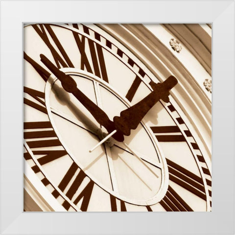 Clock I White Modern Wood Framed Art Print by Hall, Doug