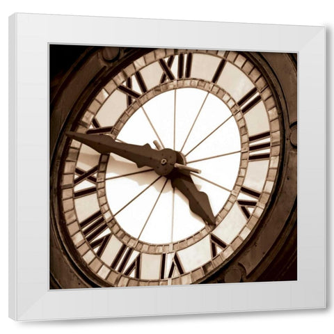 Clock II White Modern Wood Framed Art Print by Hall, Doug