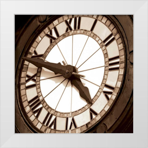 Clock II White Modern Wood Framed Art Print by Hall, Doug