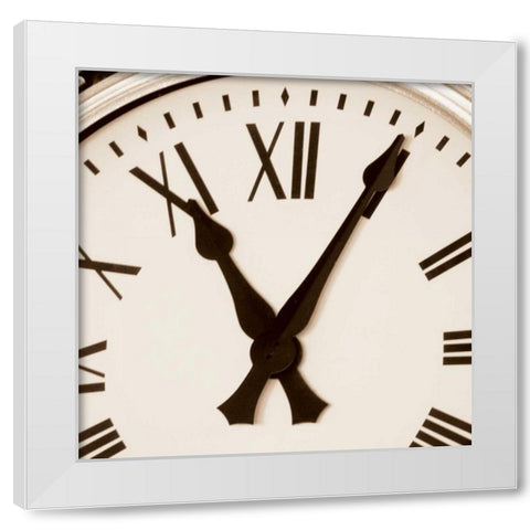 Clock III White Modern Wood Framed Art Print by Hall, Doug