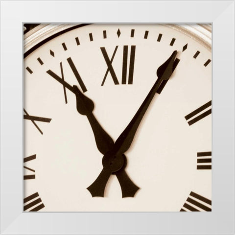 Clock III White Modern Wood Framed Art Print by Hall, Doug