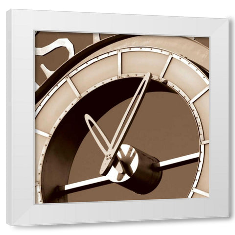 Clock IV White Modern Wood Framed Art Print by Hall, Doug