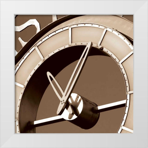 Clock IV White Modern Wood Framed Art Print by Hall, Doug