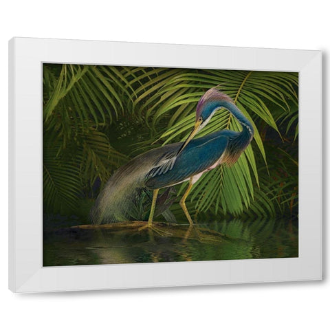 Greenish Blue White Modern Wood Framed Art Print by Hunziker, Steve