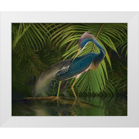 Greenish Blue White Modern Wood Framed Art Print by Hunziker, Steve
