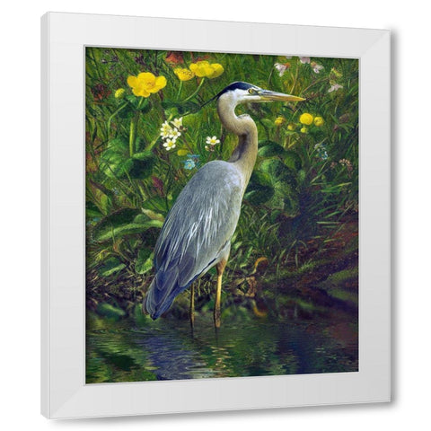 Bluish Brooding White Modern Wood Framed Art Print by Hunziker, Steve