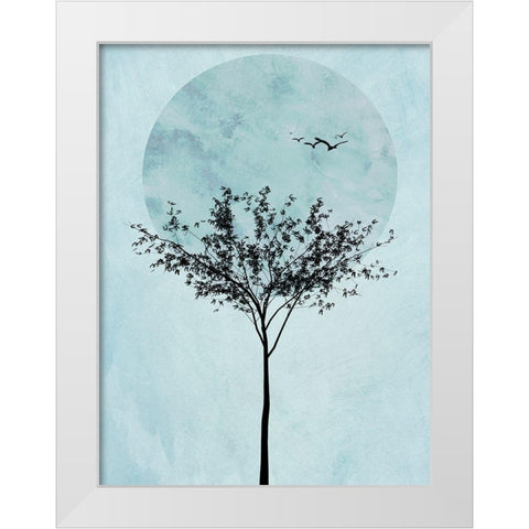Full Moon Tree III  White Modern Wood Framed Art Print by Halli, Hal