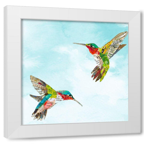 Hummers and Blooms II White Modern Wood Framed Art Print by St Hilaire, Elizabeth
