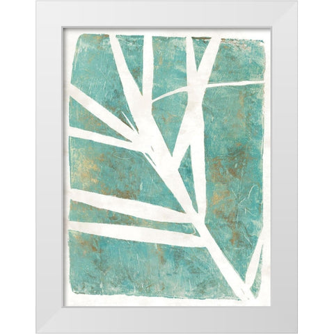Tropical Frond Green Version White Modern Wood Framed Art Print by St Hillaire, Elizabeth