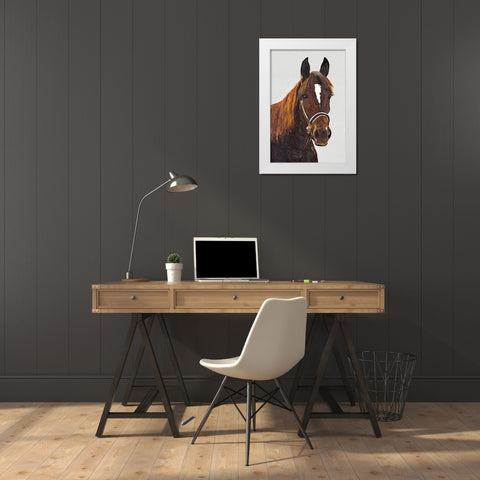 Golden GirlÂ  White Modern Wood Framed Art Print by Hatfield, Jodi