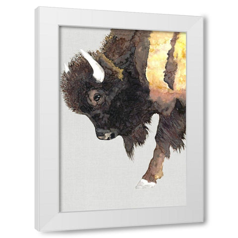 Buffalo Bill  White Modern Wood Framed Art Print by Hatfield, Jodi