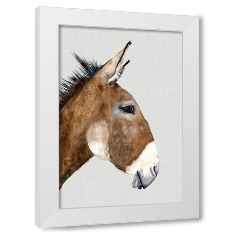 Brown DonkeyÂ  White Modern Wood Framed Art Print by Hatfield, Jodi