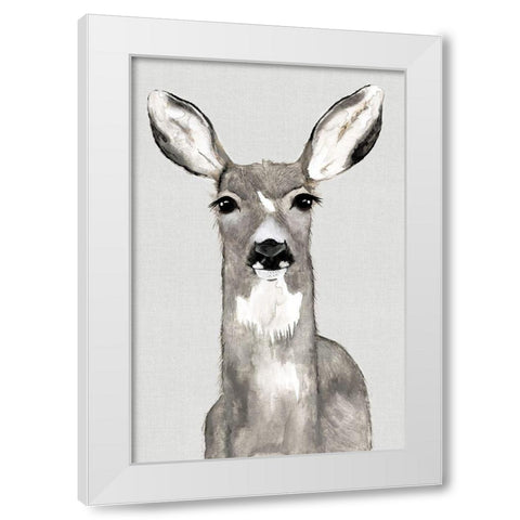 Oh Deer I  White Modern Wood Framed Art Print by Hatfield, Jodi