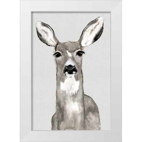 Oh Deer I  White Modern Wood Framed Art Print by Hatfield, Jodi