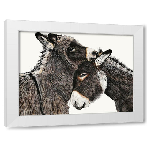 Johnny and June  White Modern Wood Framed Art Print by Hatfiled, Jodi