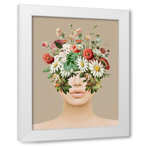 Flower Head  White Modern Wood Framed Art Print by Smith, Karen