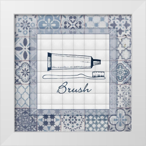 Wash up Brush up III White Modern Wood Framed Art Print by Smith, Karen