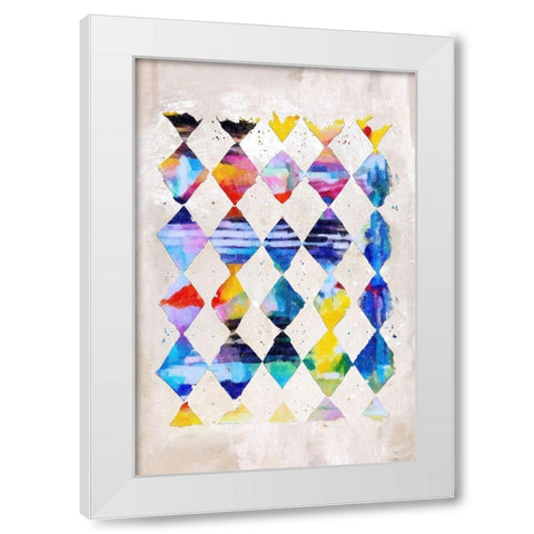 Diamond Palette I  White Modern Wood Framed Art Print by Smith, Karen