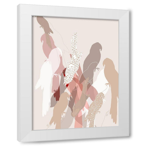 The Birds II  White Modern Wood Framed Art Print by Bainbridge, Hope