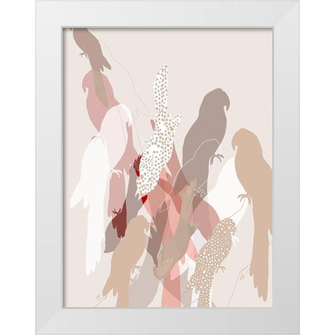 The Birds II  White Modern Wood Framed Art Print by Bainbridge, Hope