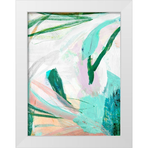 Green Graffiti II  White Modern Wood Framed Art Print by Bainbridge, Hope