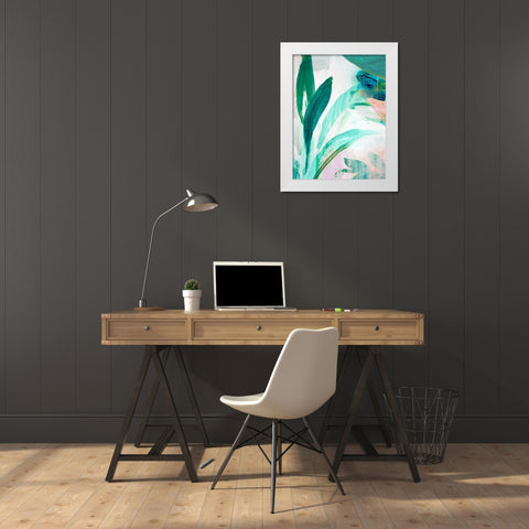 Green Graffiti III  White Modern Wood Framed Art Print by Bainbridge, Hope