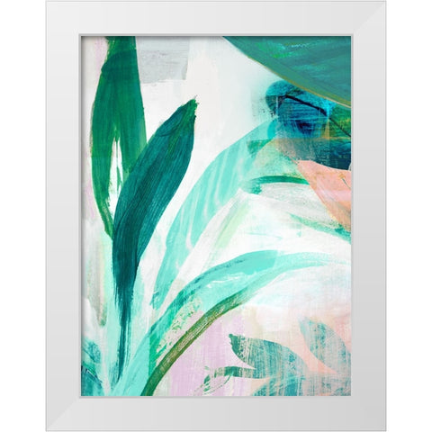 Green Graffiti III  White Modern Wood Framed Art Print by Bainbridge, Hope