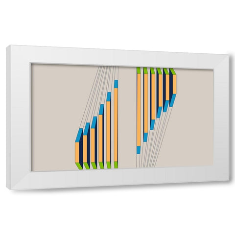 True Blue Shift  White Modern Wood Framed Art Print by Hauanio, Sandi