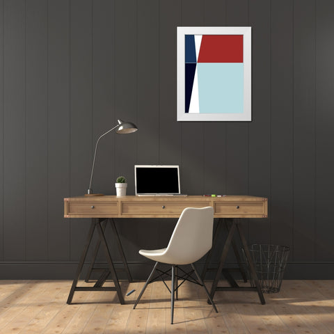 Wide Open Blue White Modern Wood Framed Art Print by Hauanio, Sandi