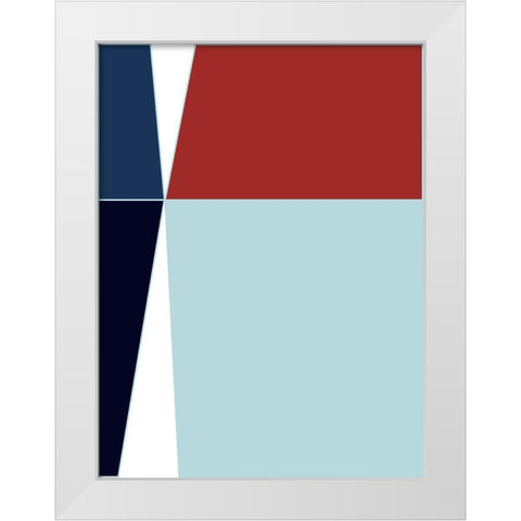 Wide Open Blue White Modern Wood Framed Art Print by Hauanio, Sandi