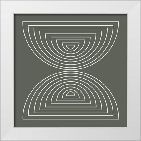Two MoonsÂ  White Modern Wood Framed Art Print by Hauanio, Sandi