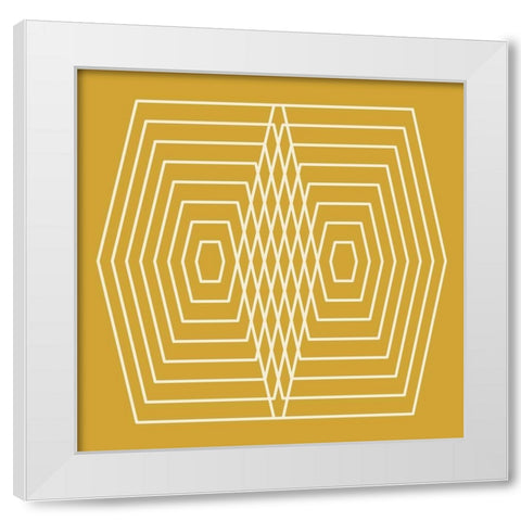 Happy Hexagon  White Modern Wood Framed Art Print by Hauanio, Sandi