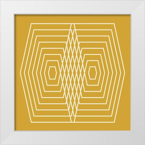 Happy Hexagon  White Modern Wood Framed Art Print by Hauanio, Sandi