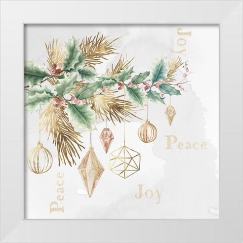 Peace and Joy Branch  White Modern Wood Framed Art Print by PI Studio