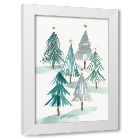 Ornament Tree I  White Modern Wood Framed Art Print by PI Studio