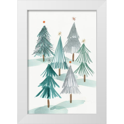 Ornament Tree I  White Modern Wood Framed Art Print by PI Studio