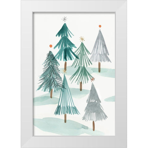 Ornament Tree II  White Modern Wood Framed Art Print by PI Studio