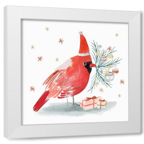 Red Cardinal I  White Modern Wood Framed Art Print by PI Studio