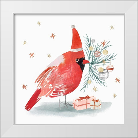 Red Cardinal I  White Modern Wood Framed Art Print by PI Studio