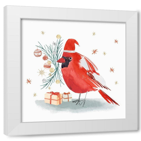 Red Cardinal II  White Modern Wood Framed Art Print by PI Studio