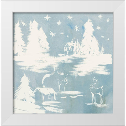 Frosty Village  White Modern Wood Framed Art Print by PI Studio