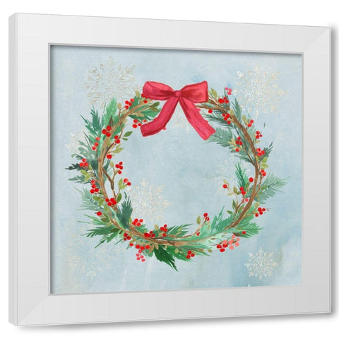 Christmas Wreath  White Modern Wood Framed Art Print by PI Studio