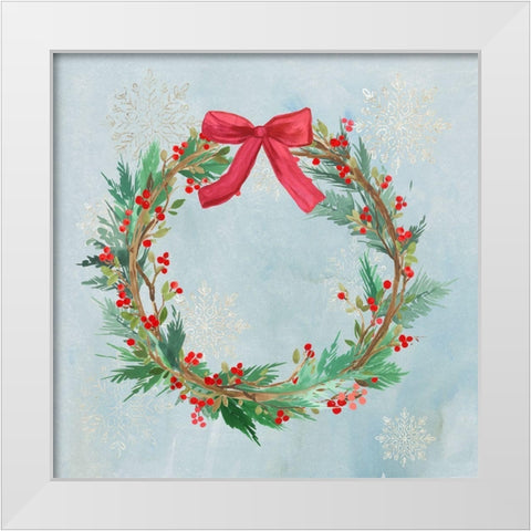 Christmas Wreath  White Modern Wood Framed Art Print by PI Studio