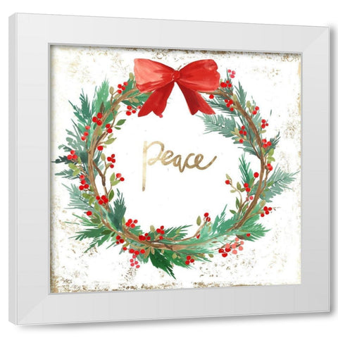 Peace Wreath  White Modern Wood Framed Art Print by PI Studio
