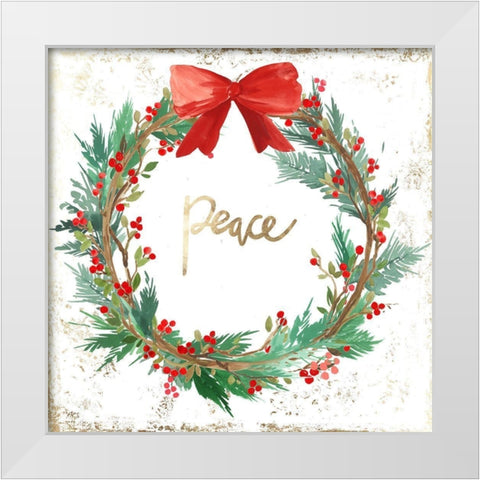 Peace Wreath  White Modern Wood Framed Art Print by PI Studio