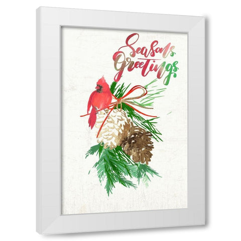 Seasons Greetings  White Modern Wood Framed Art Print by PI Studio