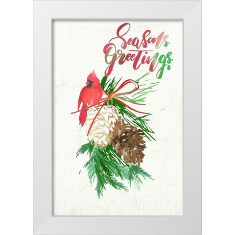 Seasons Greetings  White Modern Wood Framed Art Print by PI Studio