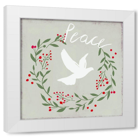 Peace Dove  White Modern Wood Framed Art Print by PI Studio